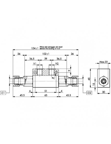 FPD3820L2ROSR - Válvula Antirretorno Pilotada 3/8'' FPD3820L2ROSR - Válvula Antirretorno Pilotada 3/8''