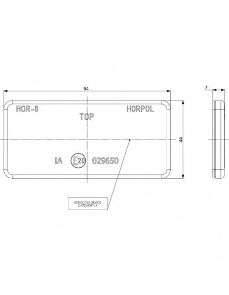 LA75005 - Reflector Naranja Rectangular 94x44 mm Autoadhesivo LA75005 - Reflector Naranja Rectangular 94x44 mm Autoadhesivo