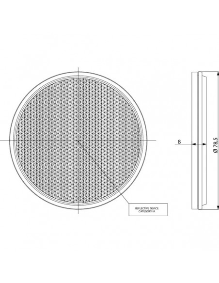 LA75024 - Reflector Rojo Redondo 78,5 mm Autoadhesivo