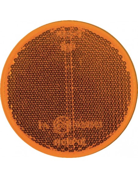 LA75023 - Reflector Naranja Redondo 78,5 mm Autoadhesivo