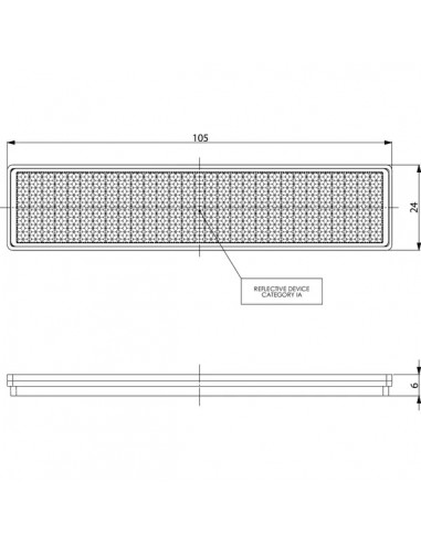 LA75013 - Reflector Blanco Rectangular 105x24 mm Autoadhesivo
