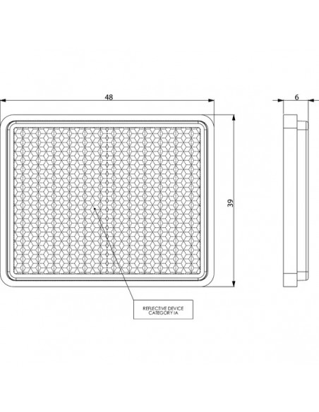 LA75010 - Reflector Blanco Cuadrado 39x48 mm Autoadhesivo