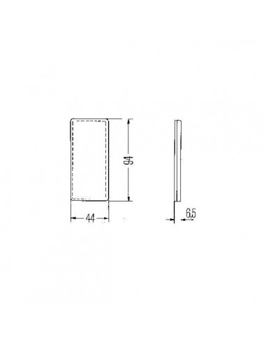 8RA003326031 - Reflector Rectangular Rojo Hella Autoadhesivo 94x44 mm
