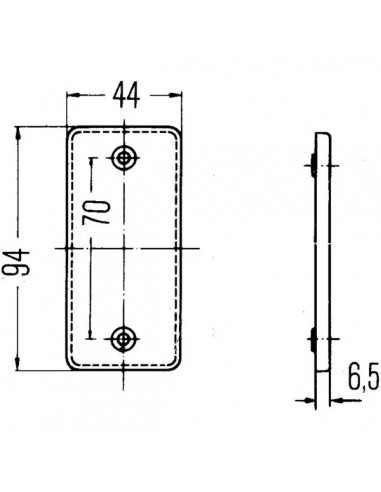8RA003326011 - Reflector Rectangular Naranja Hella Atornillado 94x44 mm