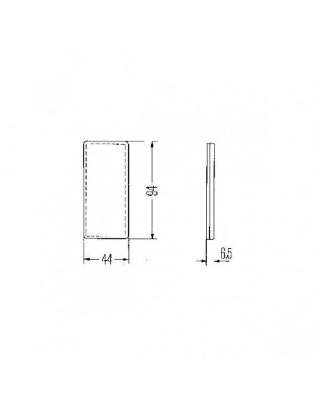 8RA003326051 - Reflector Rectangular Blanco Hella Autoadhesivo 94x44 mm