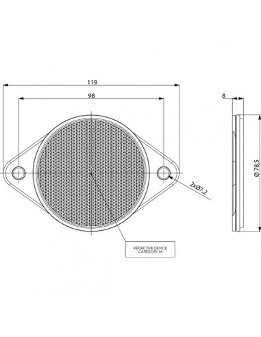 LA75016 - Reflector Blanco Redondo 78,5 mm Atornillado 119x78,5 mm LA75016 - Reflector Blanco Redondo 78,5 mm Atornillado 119x78,5 mm