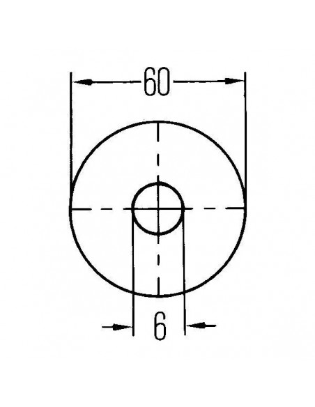 8RA002014231 - Reflector Redondo Rojo Hella Atornillado 60 mm