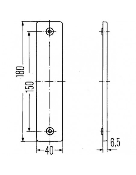 8RA002023021 - Reflector Rectangular Naranja Hella Atornillado 180x40 mm