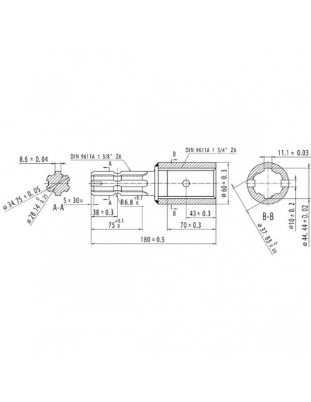 671006KR - Reductor Toma de Fuerza 1 3/4" - 1 3/8"