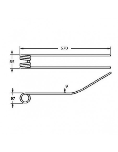 0009554830GN - Púa Adaptable para Henificadora Claas 592