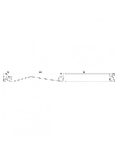 VF1660639486GN - Púa Adaptable para Henificadora 600x95x9 Deutz-Fahr