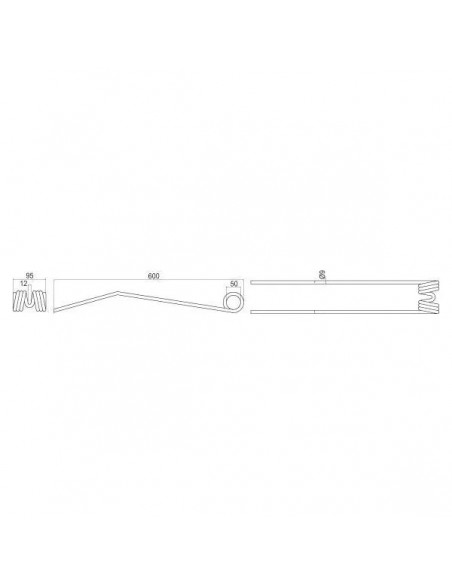 VF1660639486GN - Púa Adaptable para Henificadora 600x95x9 Deutz-Fahr