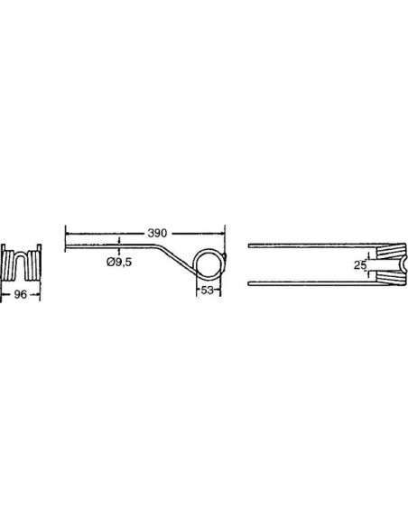 150862GN - Púa Adaptable para Henificadora 390x96x9,5 Fella 150862GN - Púa Adaptable para Henificadora 390x96x9,5 Fella