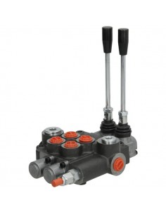 Distribuidor Hidráulico Manual 2 Palancas Doble Efecto Muelle 80 l/min 1/2"