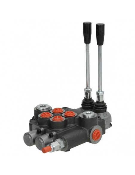 Distribuidor Hidráulico Manual 2 Palancas Doble Efecto Muelle 80 l/min 1/2"
