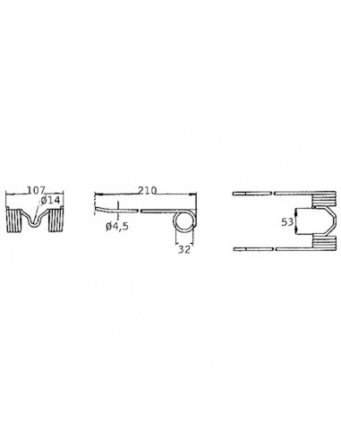 E17615GN - John Deere Muelle Pickup del Recogedor Adaptable 210x107x4,5 mm