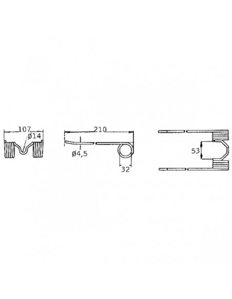 E17615GN - John Deere Muelle Pickup del Recogedor Adaptable 210x107x4,5 mm