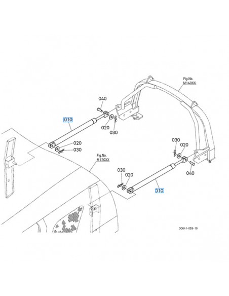 3C65183312 - Kubota Amortiguador Capo M9960DT-M8560DT-M5 Narrow 3C65183312 - Kubota Amortiguador Capo M9960DT-M8560DT-M5 Narrow