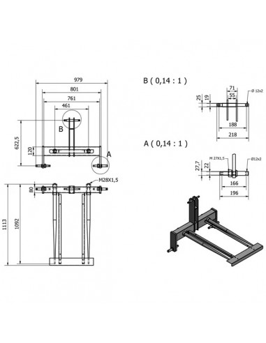 FT2092 - Horquilla Ensilado para Tercer Punto de 2 Púas