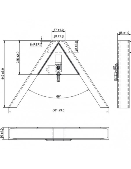 TL150781 - Triángulo Tercer Punto Lateral Máquina Cat. 0 1.500 Kg.