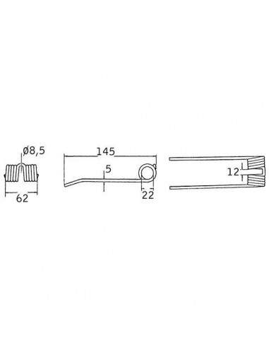 009381481GN - Muelle Pickup para Empacadoras Krone 145x62x5 mm.