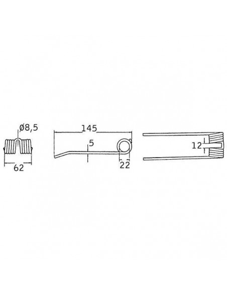 009381481GN - Muelle Pickup para Empacadoras Krone 145x62x5 mm.