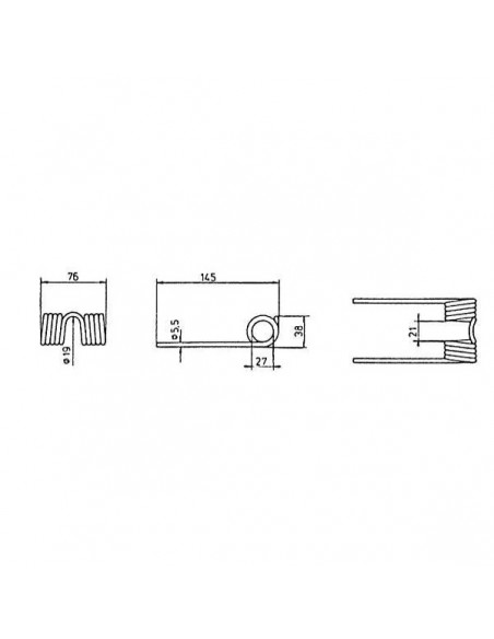 60010816GN - Muelle Pickup para Empacadoras Krone Adaptable 145x75x5,5 mm. 60010816GN - Muelle Pickup para Empacadoras Krone Adaptable 145x75x5,5 mm.