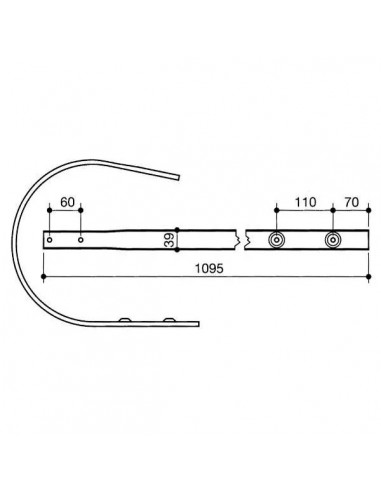 9383100GN - Krone Costilla Pick-Up Adaptable 1095x39 mm.