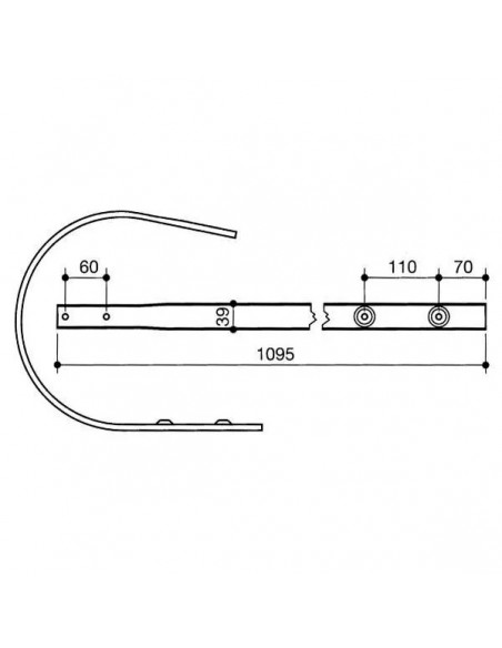 9383100GN - Krone Costilla Pick-Up Adaptable 1095x39 mm.