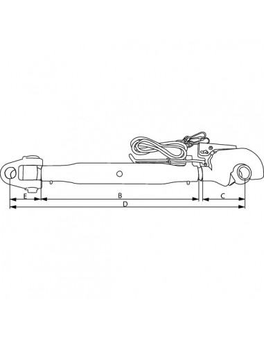 TLC4503625432KR - Cilindro Tercer Punto Horquilla + Gancho M36 Cat. 2 630x850 mm.