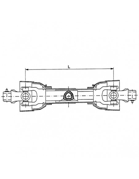 PTO60Y21T710GP- Transmisión Cardán 710 mm. 6 - 1 3/8" - Triángular