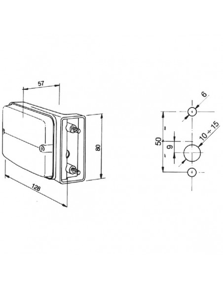 03212000 - Luz Galibó e Intermitencia Izquierda Halógena 12 V - 128 x 57 x 80 mm