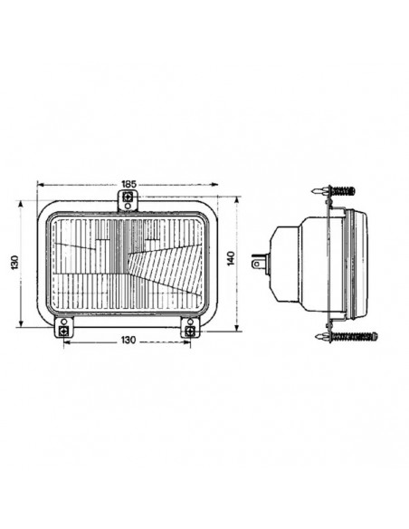 5165824GN - Faro Delantero Izquierda-Derecha 185x130x74 mm. Adaptable Fiat L - New Holland TL