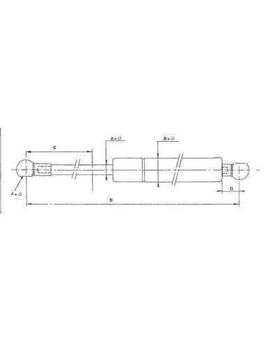001647784GN - 001647784GN - Deutz-Fahr Cilindro Gas Puerta Izquierda- Derecha Adaptable 385,5 mm - 400 N Varias Series
