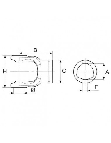 204056861 - Horquilla Tubo Perfilado Ø45 mm Bondioli&Pavesi Serie G5