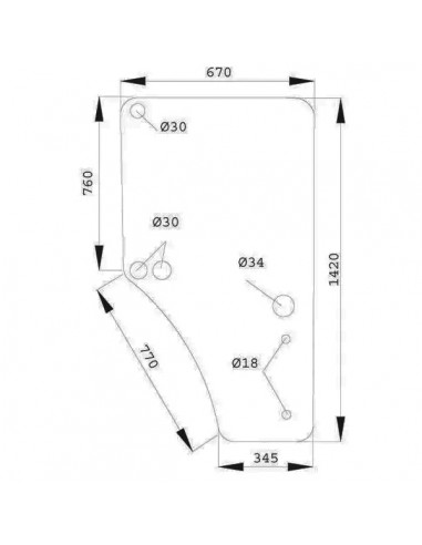 L169103GN - John Deere Cristal Puerta Derecha Adaptable Series 6000-6010-6020-6030