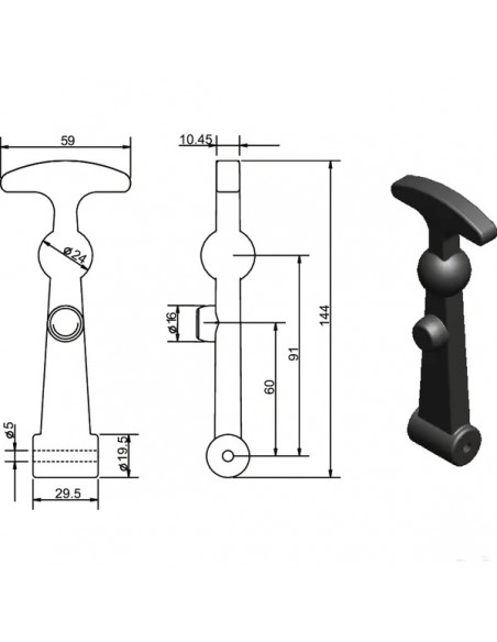 318000GKR - Soporte Capó 145 mm