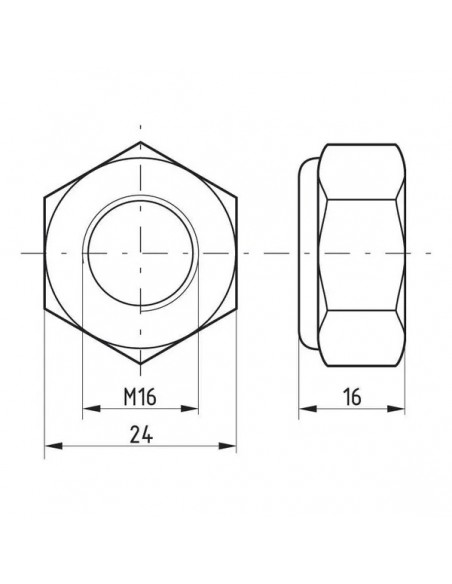 98516 - Tuerca Hexagonal Autoblocante M16x2 DIN985 Acero Cincado 98516 - Tuerca Hexagonal Autoblocante M16x2 DIN985 Acero Cincado