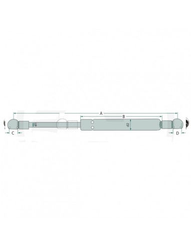 3478319M2GN - Massey Ferguson Cilindro Gas Puerta Izquierda- Derecha Adaptable Serie 300