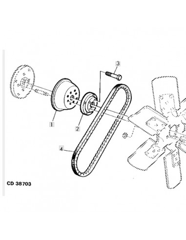 R87152GN - John Deere Correa Ventilador Adaptable Series 50 con Embrague Viscoso R87152GN - John Deere Correa Ventilador Adaptable Series 50 con Embrague Viscoso