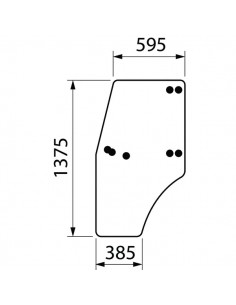 ER047754GN - John Deere Cristal Puerta Izquierda Adaptable Serie 5010N