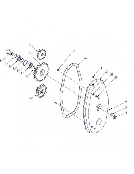 74000640623 - Piñón Superior Caja Transmisión Z-19 Kongskilde - Howard R400