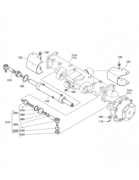 TD03013710 - Kubota Rotula Dirección Izquierda-Derecha Kubota Serie L