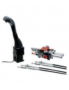 Kit Mando Pala con Distribuidor + Sirgas 2000 mm 80 l/min con 1 x Doble Efecto + 1 x Doble Efecto con Posición Flotante + Taster