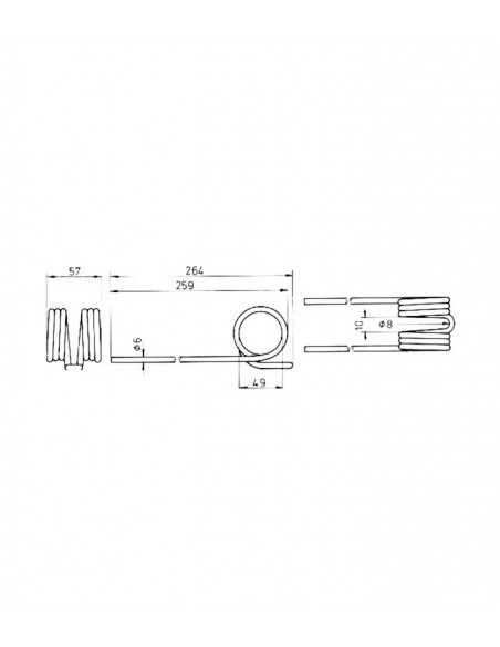 JF Muelle Rastrillo Hilerador 264x57x6 mm modelos HSR 200 R - 240 R