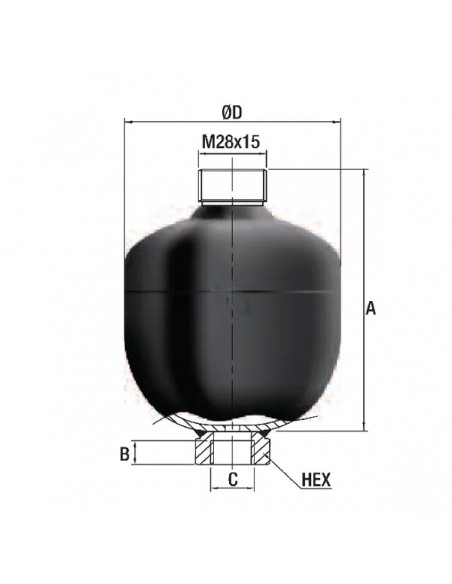 Acumulador 1,4 L 250/90 bar