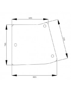 R201574GN - John Deere Cristal Lateral Izquierdo Adaptable Serie 5020