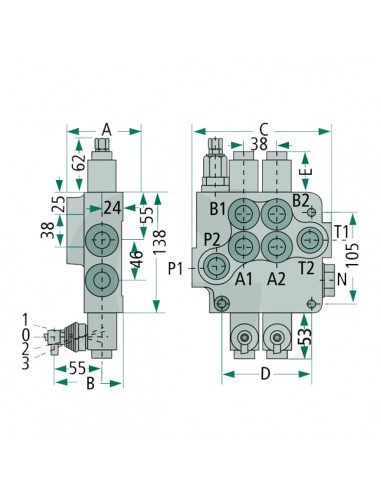 Valvula Hidráulica P80 2X Doble Efecto