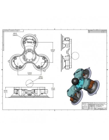 RAMC365224 - Base de Soporte con Triple Ventosa Twist-Lock™ - Bola C/1,5" RAMC365224 - Base de Soporte con Triple Ventosa Twist-Lock™ - Bola C/1,5"