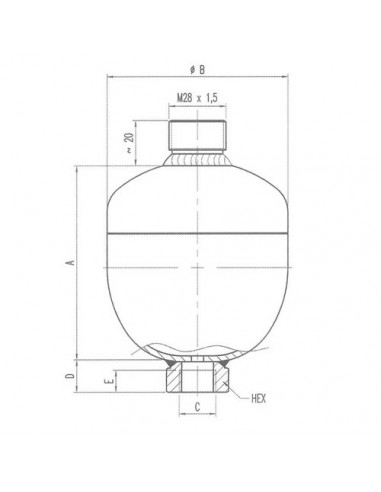 Acumulador 0,75 L 210/30 bar Acumulador 0,75 L 210/30 bar